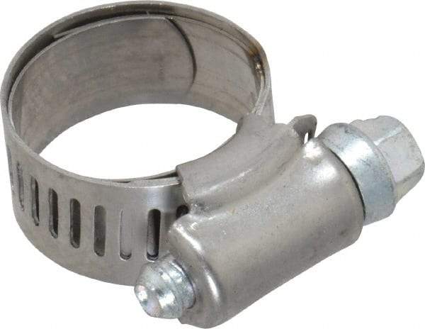 IDEAL TRIDON - SAE Size 8, 5/8 to 1" Diam, Stainless Steel Shielded Worm Drive Clamp - Material Grade 201, Series 613 - Americas Industrial Supply