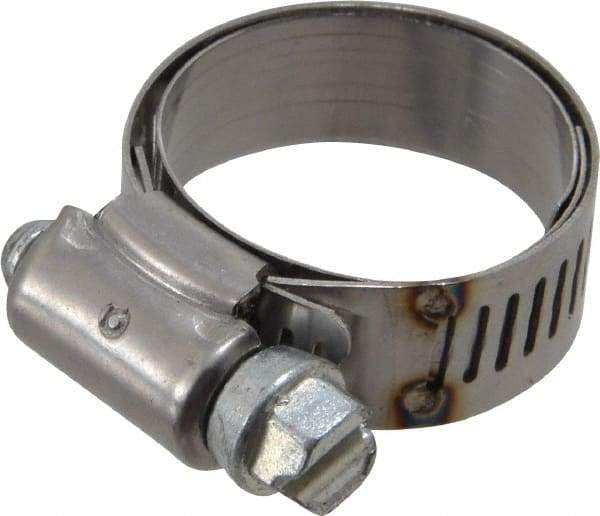 IDEAL TRIDON - SAE Size 12, 11/16 to 1-1/4" Diam, Stainless Steel Shielded Worm Drive Clamp - Material Grade 201, Series 613 - Americas Industrial Supply