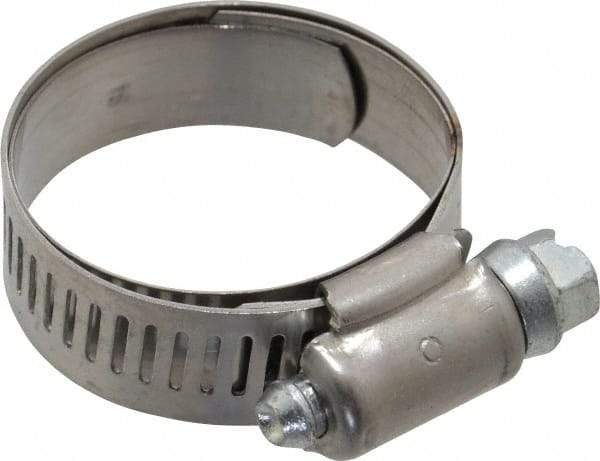 IDEAL TRIDON - SAE Size 16, 3/4 to 1-1/2" Diam, Stainless Steel Shielded Worm Drive Clamp - Material Grade 201, Series 613 - Americas Industrial Supply