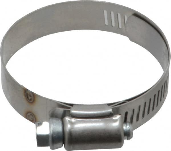 IDEAL TRIDON - SAE Size 28, 1-5/16 to 2-1/4" Diam, Stainless Steel Shielded Worm Drive Clamp - Material Grade 201, Series 613 - Americas Industrial Supply