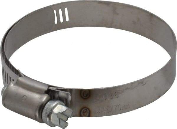 IDEAL TRIDON - SAE Size 36, 1-13/16 to 2-3/4" Diam, Stainless Steel Shielded Worm Drive Clamp - Material Grade 201, Series 613 - Americas Industrial Supply