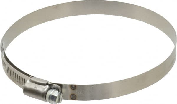 IDEAL TRIDON - SAE Size 72, 4-1/16 to 5" Diam, Stainless Steel Shielded Worm Drive Clamp - Material Grade 201, Series 613 - Americas Industrial Supply