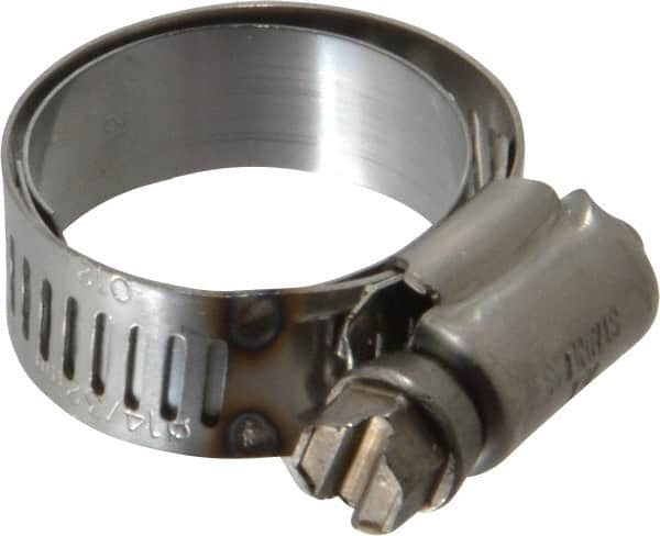 IDEAL TRIDON - SAE Size 12, 11/16 to 1-1/4" Diam, Stainless Steel Shielded Worm Drive Clamp - Material Grade 301, Series 615 - Americas Industrial Supply