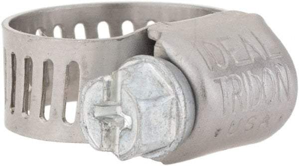 IDEAL TRIDON - SAE Size 4, 5/16 to 5/8" Diam, Stainless Steel Miniature Worm Drive Clamp - 5/16" Wide, Material Grade 301, Series 325 - Americas Industrial Supply