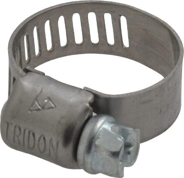 IDEAL TRIDON - SAE Size 5, 5/16 to 11/16" Diam, Stainless Steel Miniature Worm Drive Clamp - 5/16" Wide, Material Grade 301, Series 325 - Americas Industrial Supply