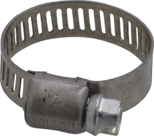 IDEAL TRIDON - SAE Size 8, 7/16 to 1" Diam, Stainless Steel Miniature Worm Drive Clamp - 5/16" Wide, Material Grade 301, Series 325 - Americas Industrial Supply