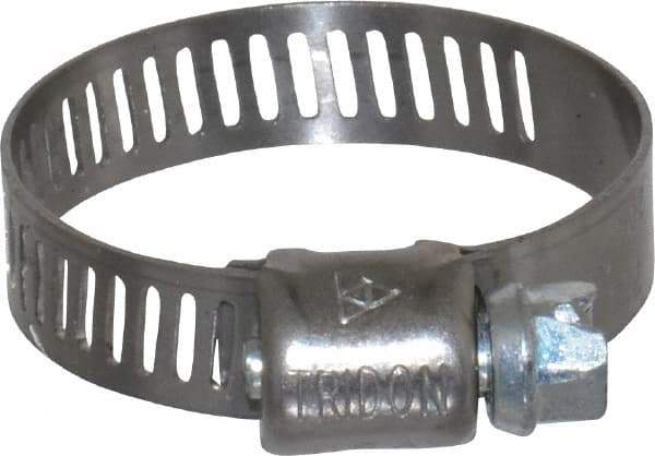 IDEAL TRIDON - SAE Size 12, 9/16 to 1-1/4" Diam, Stainless Steel Miniature Worm Drive Clamp - 5/16" Wide, Material Grade 301, Series 325 - Americas Industrial Supply