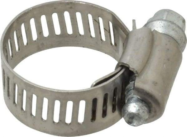 IDEAL TRIDON - SAE Size 10, 9/16 to 1-1/16" Diam, Stainless Steel Worm Drive Clamp - 1/2" Wide, Material Grade 201, Series 611 - Americas Industrial Supply