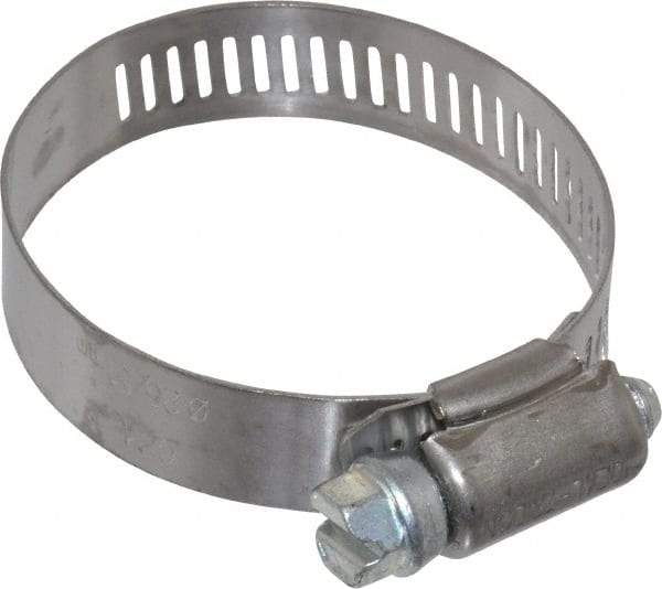 IDEAL TRIDON - SAE Size 24, 1-1/16 to 2" Diam, Stainless Steel Worm Drive Clamp - 1/2" Wide, Material Grade 201, Series 611 - Americas Industrial Supply