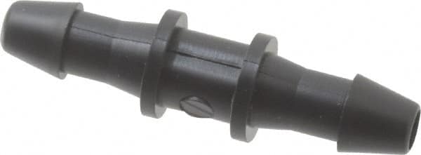Made in USA - 3/32" Barb, Nylon Single Barbed Tube Splicer - Black - Americas Industrial Supply