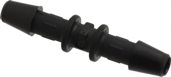 Made in USA - 3/16" Barb, Nylon Single Barbed Tube Splicer - Black - Americas Industrial Supply