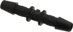 Made in USA - 3/16" Barb, Nylon Single Barbed Tube Splicer - Black - Americas Industrial Supply