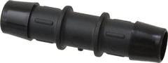 Made in USA - 5/8" Barb, Nylon Single Barbed Tube Splicer - Black - Americas Industrial Supply