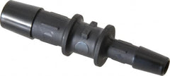 Made in USA - 3/8 x 1/4" Barb, Nylon Single Barbed Tube Reducer - Black - Americas Industrial Supply