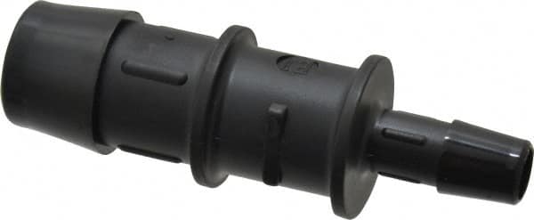 Made in USA - 3/4 x 3/8" Barb, Nylon Single Barbed Tube Reducer - Black - Americas Industrial Supply
