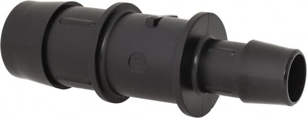 Made in USA - 1 x 5/8" Barb, Nylon Single Barbed Tube Reducer - Black - Americas Industrial Supply