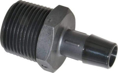 Made in USA - 1/2" Barb, 1/2, Nylon Single Barbed Tube Adapter - Black, Male - Americas Industrial Supply