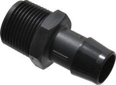 Made in USA - 3/4" Barb, 3/4, Nylon Single Barbed Tube Adapter - Black, Male - Americas Industrial Supply