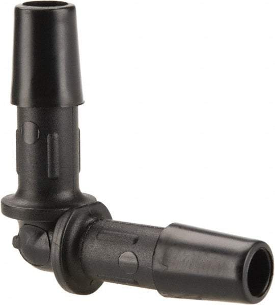 Made in USA - 1/4" Barb, Nylon Single Barbed Tube Elbow - Black - Americas Industrial Supply