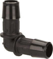 Made in USA - 1/2" Barb, Nylon Single Barbed Tube Elbow - Black - Americas Industrial Supply