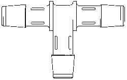 Made in USA - 5/8" Barb, Polypropylene Single Barbed Tube Tee - Natural - Americas Industrial Supply