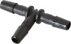 Made in USA - 1/4" Barb, Nylon Single Barbed Tube Tee - Black - Americas Industrial Supply