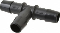 Made in USA - 1/2" Barb, Nylon Single Barbed Tube Tee - Black - Americas Industrial Supply