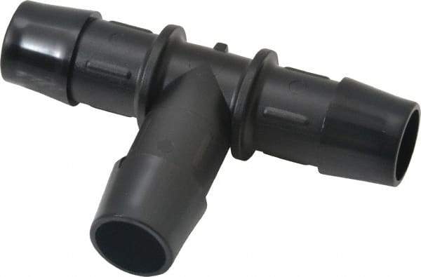 Made in USA - 5/8" Barb, Nylon Single Barbed Tube Tee - Black - Americas Industrial Supply