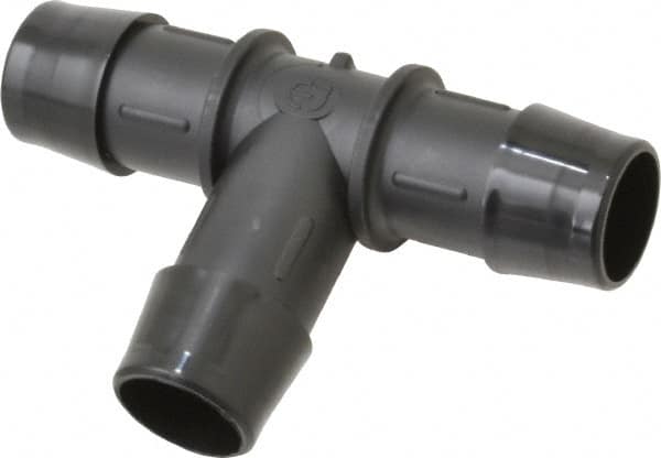 Made in USA - 3/4" Barb, Nylon Single Barbed Tube Tee - Black - Americas Industrial Supply