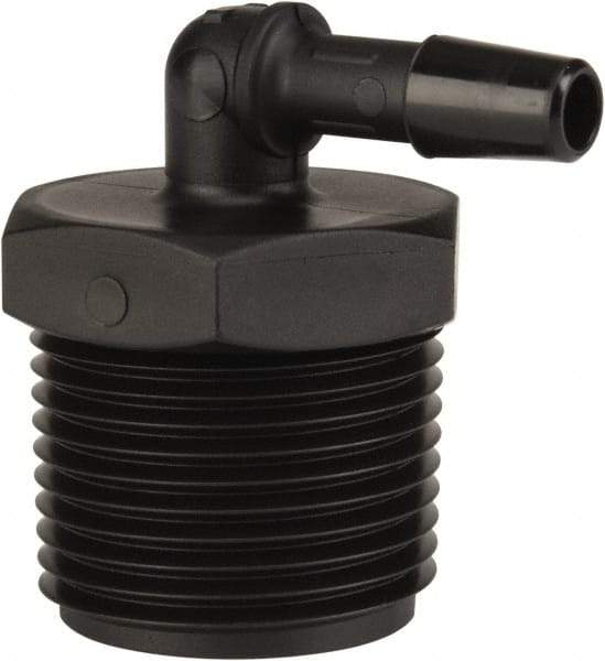 Made in USA - 1/4" Barb, 1/4, Nylon Single Barbed Tube Elbow - Black, Male - Americas Industrial Supply