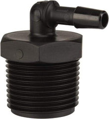 Made in USA - 1/4" Barb, 1/4, Nylon Single Barbed Tube Elbow - Black, Male - Americas Industrial Supply