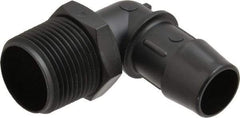 Made in USA - 3/4" Barb, 3/4, Nylon Single Barbed Tube Elbow - Black, Male - Americas Industrial Supply