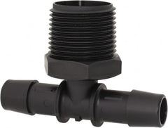 Made in USA - 1/2" Barb, 1/2, Nylon Single Barbed Tube Branch Tee - Black, Male - Americas Industrial Supply