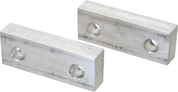 Gibraltar - 4" Wide x 1-1/2" High x 3/4" Thick, Flat/No Step Vise Jaw - Soft, Aluminum, Fixed Jaw, Compatible with 4" Vises - Americas Industrial Supply