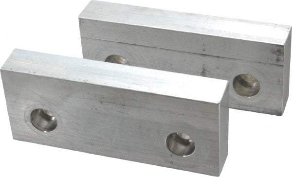 Gibraltar - 6" Wide x 2-1/2" High x 1" Thick, Flat/No Step Vise Jaw - Soft, Aluminum, Fixed Jaw, Compatible with 6" Vises - Americas Industrial Supply