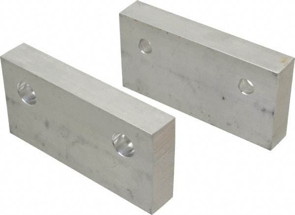 Gibraltar - 6" Wide x 3" High x 1" Thick, Flat/No Step Vise Jaw - Soft, Aluminum, Fixed Jaw, Compatible with 6" Vises - Americas Industrial Supply