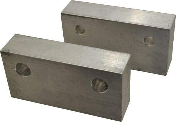 Gibraltar - 6" Wide x 3" High x 1-1/2" Thick, Flat/No Step Vise Jaw - Soft, Aluminum, Fixed Jaw, Compatible with 6" Vises - Americas Industrial Supply