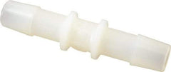 Made in USA - 3/8" Barb, Nylon Single Barbed Tube Splicer - Natural - Americas Industrial Supply