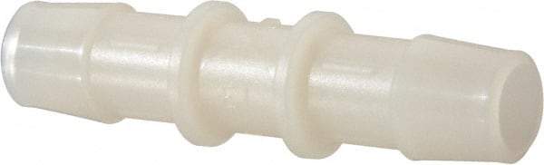 Made in USA - 1/2" Barb, Nylon Single Barbed Tube Splicer - Natural - Americas Industrial Supply