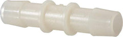 Made in USA - 1/2" Barb, Nylon Single Barbed Tube Splicer - Natural - Americas Industrial Supply