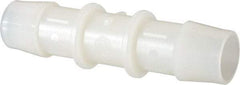 Made in USA - 5/8" Barb, Nylon Single Barbed Tube Splicer - Natural - Americas Industrial Supply