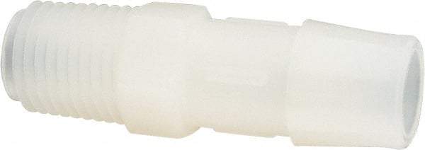 Made in USA - 1/2" Barb, 1/2, Nylon Single Barbed Tube Adapter - Natural, Male - Americas Industrial Supply