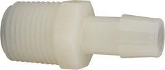 Made in USA - 1/2" Barb, 1/2, Nylon Single Barbed Tube Adapter - Natural, Male - Americas Industrial Supply