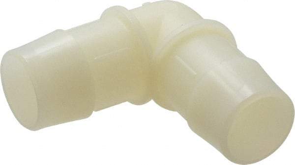 Made in USA - 1" Barb, Nylon Single Barbed Tube Elbow - Natural - Americas Industrial Supply