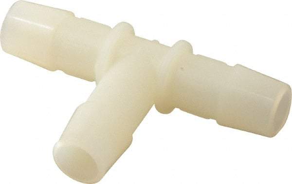 Made in USA - 1/2" Barb, Nylon Single Barbed Tube Tee - Natural - Americas Industrial Supply