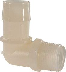 Made in USA - 1" Barb, 1, Nylon Single Barbed Tube Elbow - Natural, Male - Americas Industrial Supply