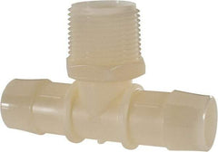 Made in USA - 1" Barb, 1, Nylon Single Barbed Tube Branch Tee - Natural, Male - Americas Industrial Supply
