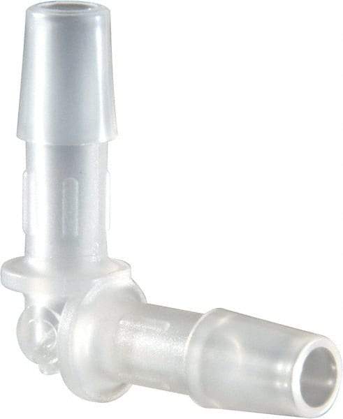 Made in USA - 1/4" Barb, Polypropylene Single Barbed Tube Elbow - Natural - Americas Industrial Supply