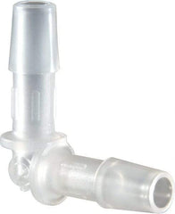 Made in USA - 1/4" Barb, Polypropylene Single Barbed Tube Elbow - Natural - Americas Industrial Supply