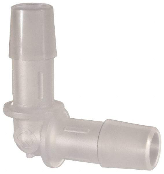 Made in USA - 3/8" Barb, Polypropylene Single Barbed Tube Elbow - Natural - Americas Industrial Supply